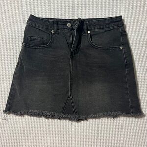 Black denim skirt